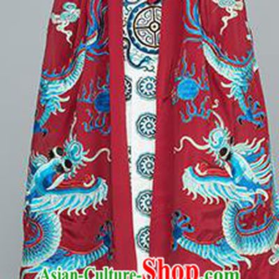 Chinese Traditional Peking Opera Takefu Costume Ancient Changing Faces Purplish Red Cloak for Adults