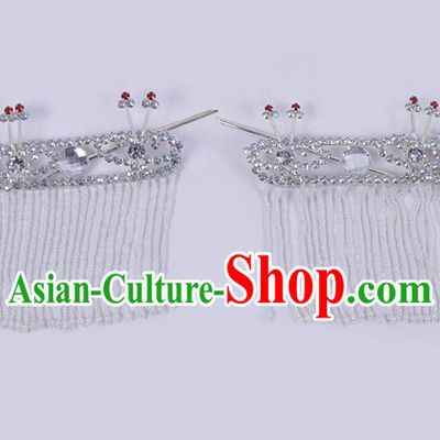 Chinese Traditional Peking Opera Princess Hair Accessories Ancient Fairy Crystal Hairpins for Women