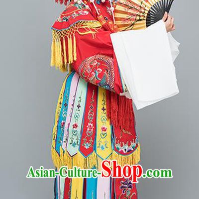 Chinese Traditional Peking Opera Imperial Consort Red Costumes Ancient Palace Lady Dress for Adults