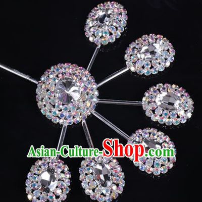 Chinese Traditional Peking Opera Diva Hair Accessories Colorful Crystal Hairpins for Women