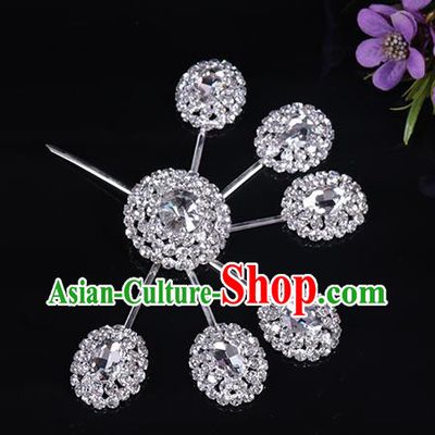 Chinese Traditional Peking Opera Diva Hair Accessories Crystal Hairpins for Women