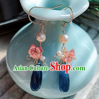 Top Grade Chinese Handmade Pearl Earrings Traditional Bride Jewelry Accessories for Women