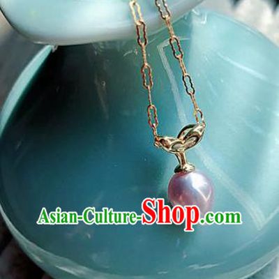 Chinese Traditional Handmade Wedding Necklace Ancient Hanfu Pearls Necklet for Women