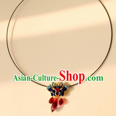 Traditional Chinese Handmade Ancient Blueing Necklace Accessories for Women