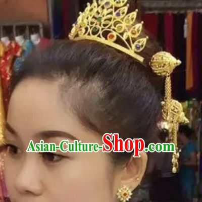 Traditional Thailand Princess Hair Jewelry Crown
