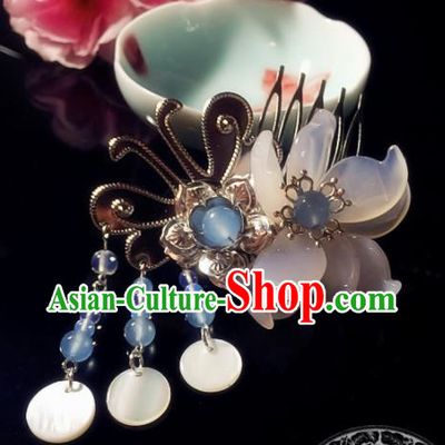 Chinese Handmade Ancient Tassel Hair Comb Hair Accessories Hanfu Hairpins for Women