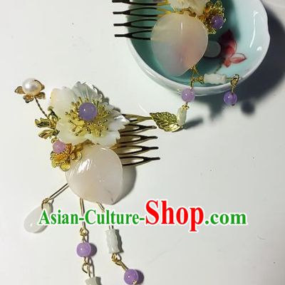 Chinese Handmade Ancient Tassel Hair Comb Palace Hair Accessories Hanfu Hairpins for Women