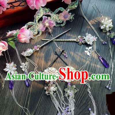 Chinese Handmade Ancient Phoenix Coronet Palace Hair Accessories Hanfu Hairpins Complete Set for Women