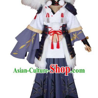 Asian Japanese Traditional Swordsman Cosplay Costumes Ancient Onmyoji Clothing for Men