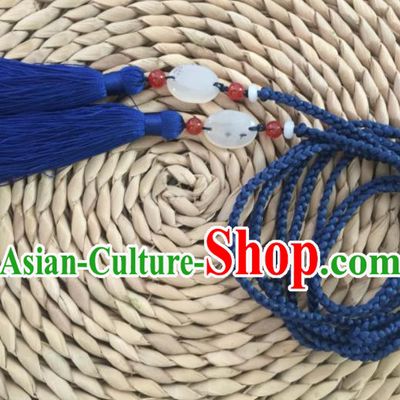 Chinese Traditional Hanfu Waist Accessories Blue Belts for Women