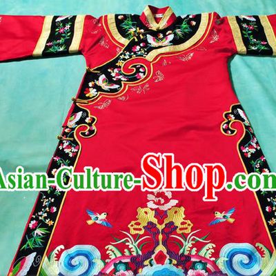 Chinese Traditional Qing Dynasty Queen Red Costumes Ancient Empress Embroidered Clothing for Women