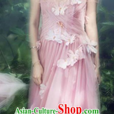 Top Performance Catwalks Costumes Lilac Veil Wedding Dress Full Dress for Women