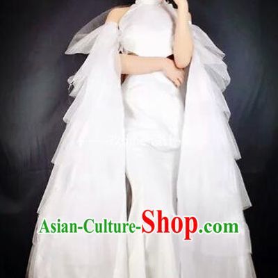 Top Grade Stage Performance Costumes White Princess Dress for Women