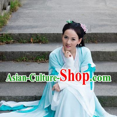 Chinese Traditional Costumes Ancient Swordswoman Peri Embroidered Hanfu Dress for Women