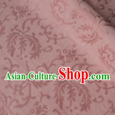 Asian Japanese Traditional Kimono Pink Brocade Fabric Silk Material Classical Pattern Design Drapery