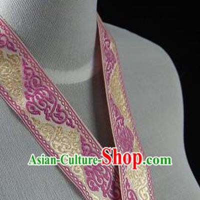 Traditional Chinese Handmade Golden Brocade Belts Ancient Embroidered Brocade Lace Trimmings Accessories