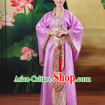 Chinese Traditional Classical Dance Costumes Ancient Peri Purple Hanfu Dress for Women