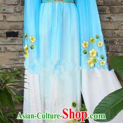 Chinese Traditional Beijing Opera Actress Costumes Ancient Nobility Lady Embroidered Blue Dress for Women