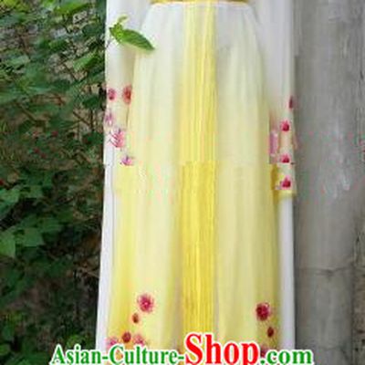 Chinese Traditional Beijing Opera Actress Costumes Ancient Nobility Lady Embroidered Yellow Dress for Women
