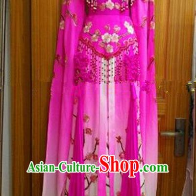 Chinese Traditional Beijing Opera Princess Silk Costumes Ancient Peri Embroidered Rosy Dress for Women