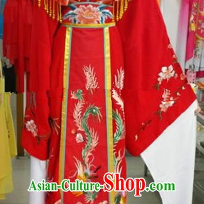 Chinese Traditional Beijing Opera Actress Empress Red Dress Ancient Palace Embroidered Costumes for Women