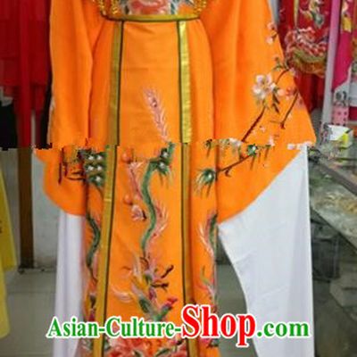 Chinese Traditional Beijing Opera Actress Empress Yellow Dress Ancient Palace Embroidered Costumes for Women