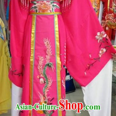 Chinese Traditional Beijing Opera Actress Empress Rosy Dress Ancient Palace Embroidered Costumes for Women