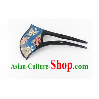 Japanese Traditional Kimono Blue Hairpins Ancient Geisha Hair Accessories for Women
