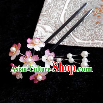 Japanese Traditional Courtesan Hair Accessories Purple Hair Clip Ancient Kimono Yukata Tassel Hairpins for Women
