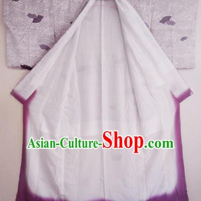 Japanese Traditional Courtesan Iromuji Kimono Costumes Ancient Cosplay Lilac Yukata Clothing for Women