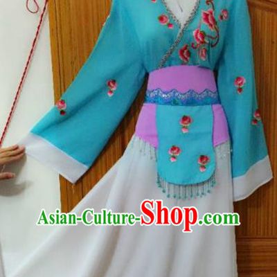 Chinese Traditional Peking Opera Peri Dress Ancient Maidservants Embroidered Costumes for Women