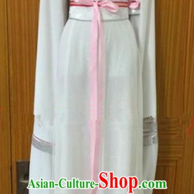 Chinese Traditional Peking Opera Peri White Dress Ancient Maidservants Embroidered Costumes for Women
