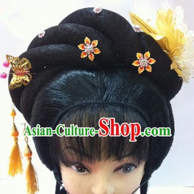 Chinese Traditional Ancient Beijing Opera Diva Wig Sheath and Hairpins Hair Accessories for Women