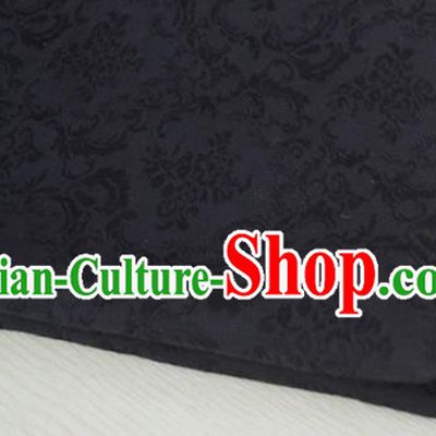 Chinese Royal Black Brocade Palace Style Traditional Pattern Design Silk Fabric Chinese Fabric Asian Material
