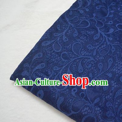 Chinese Royal Navy Brocade Palace Pattern Traditional Silk Fabric Chinese Fabric Asian Material