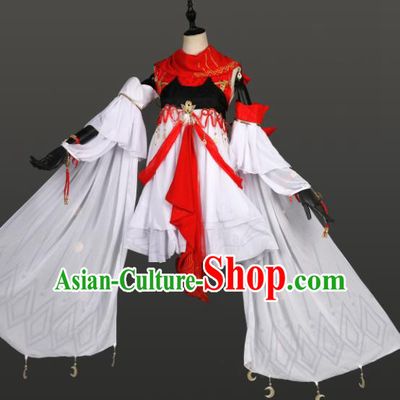 Traditional Chinese Cosplay Swordswoman Hanfu Dress Ancient Peri Costume for Women
