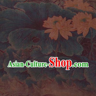 Chinese Classical Satin Plain Traditional Lotus Pattern Cheongsam Drapery Silk Fabric Gambiered Guangdong Gauze