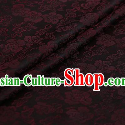 Chinese Classical Silk Fabric Traditional Red Roses Pattern Satin Plain Cheongsam Drapery Gambiered Guangdong Gauze