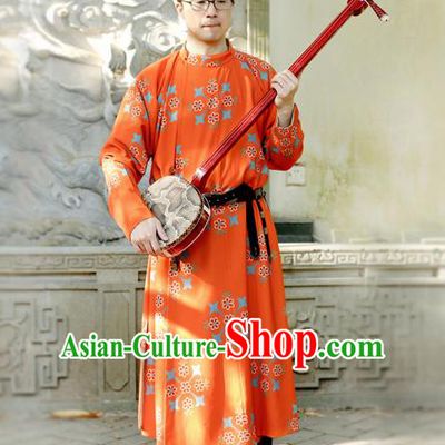 Traditional Chinese Tang Dynasty Replica Costumes Ancient Imperial Bodyguard Round Collar Robe for Men