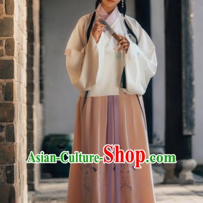Chinese Ming Dynasty Noble Lady Costumes Ancient Princess Embroidered Dresses for Women