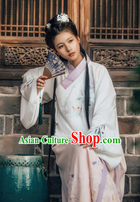 Chinese Ancient Palace Lady Hanfu Han Dynasty Imperial Concubine Queen Embroidered Historical Costumes
