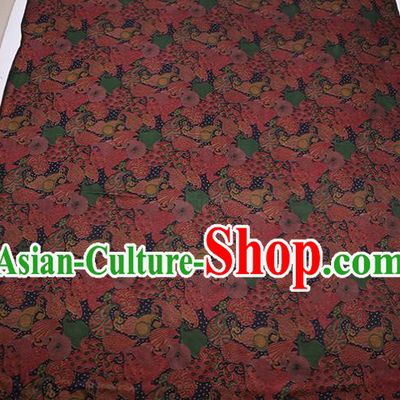 Traditional Chinese Gambiered Guangdong Gauze Satin Plain Classical Pattern Cheongsam Silk Drapery