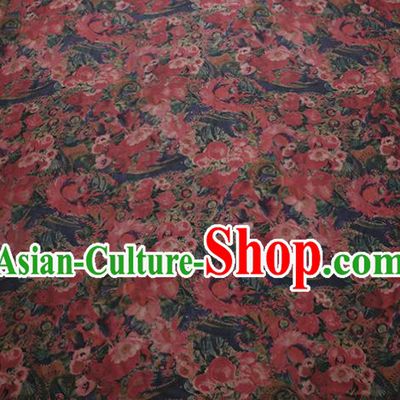 Traditional Chinese Gambiered Guangdong Gauze Satin Plain Classical Pattern Cheongsam Silk Drapery