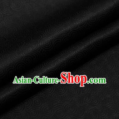 Traditional Chinese Black Brocade Palace Pattern Satin Plain Cheongsam Silk Drapery