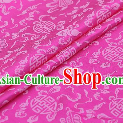 Traditional Chinese Rosy Brocade Palace Cucurbit Ribbon Pattern Satin Plain Cheongsam Silk Drapery