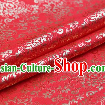 Traditional Chinese Red Brocade Palace Pattern Satin Plain Cheongsam Silk Drapery