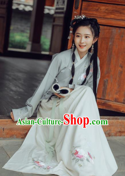 Chinese Ancient Palace Lady Hanfu Han Dynasty Imperial Concubine Queen Embroidered Historical Costumes