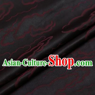 Chinese Traditional Brocade Fabric Palace Red Clouds Pattern Satin Plain Cheongsam Silk Drapery