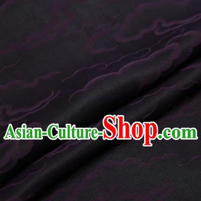 Chinese Traditional Brocade Fabric Palace Purple Clouds Pattern Satin Plain Cheongsam Silk Drapery