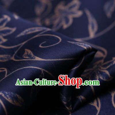 Chinese Traditional Brocade Fabric Palace Pattern Royalblue Satin Plain Cheongsam Silk Drapery